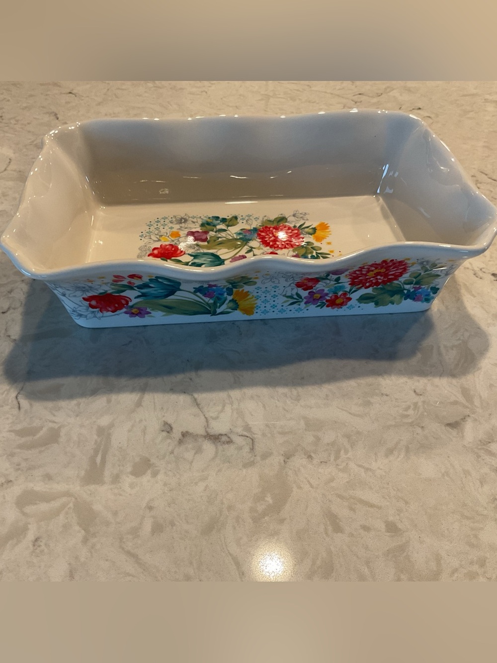 Blooming Bouquet by The Pioneer Woman Ruffled Edge Rectangular Baker/Casserole